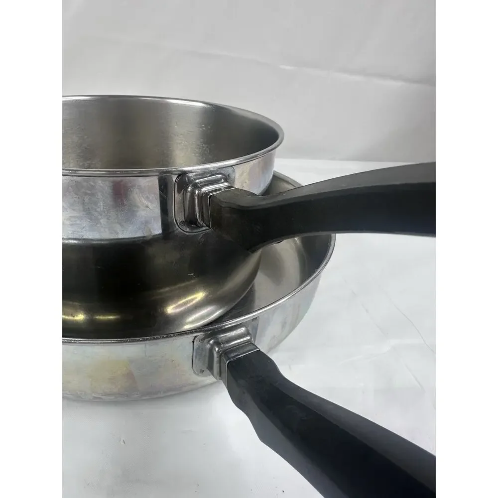 Farberware 10” Skillet Fry Pan Saucepan Stainless Steel Alum Clad Vintage
